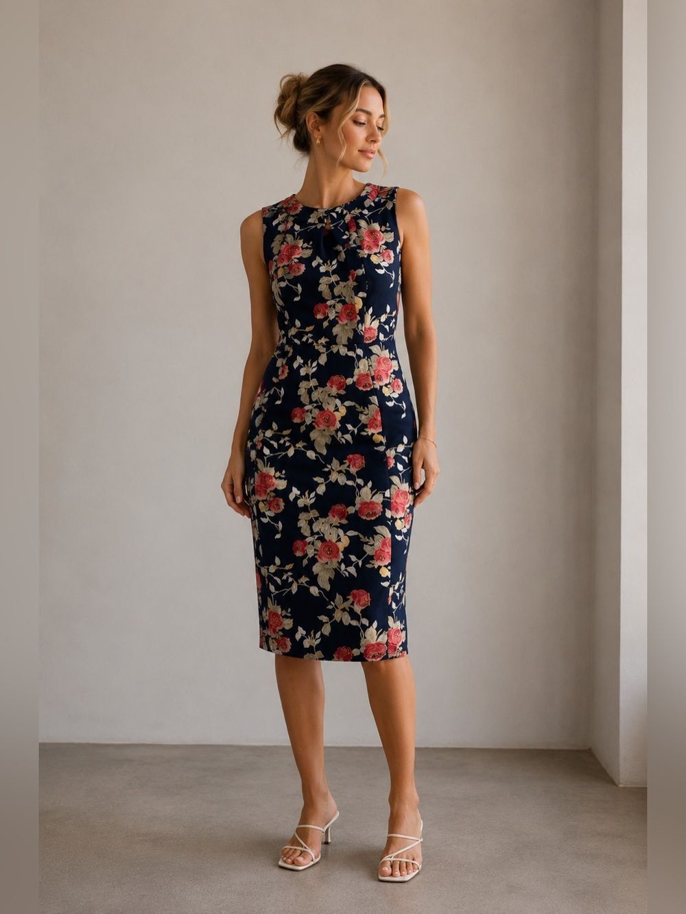 En Focus Studio Women's Sleeveless Dress Blue Floral Size 4